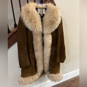 Vintage Leather Fur Coat